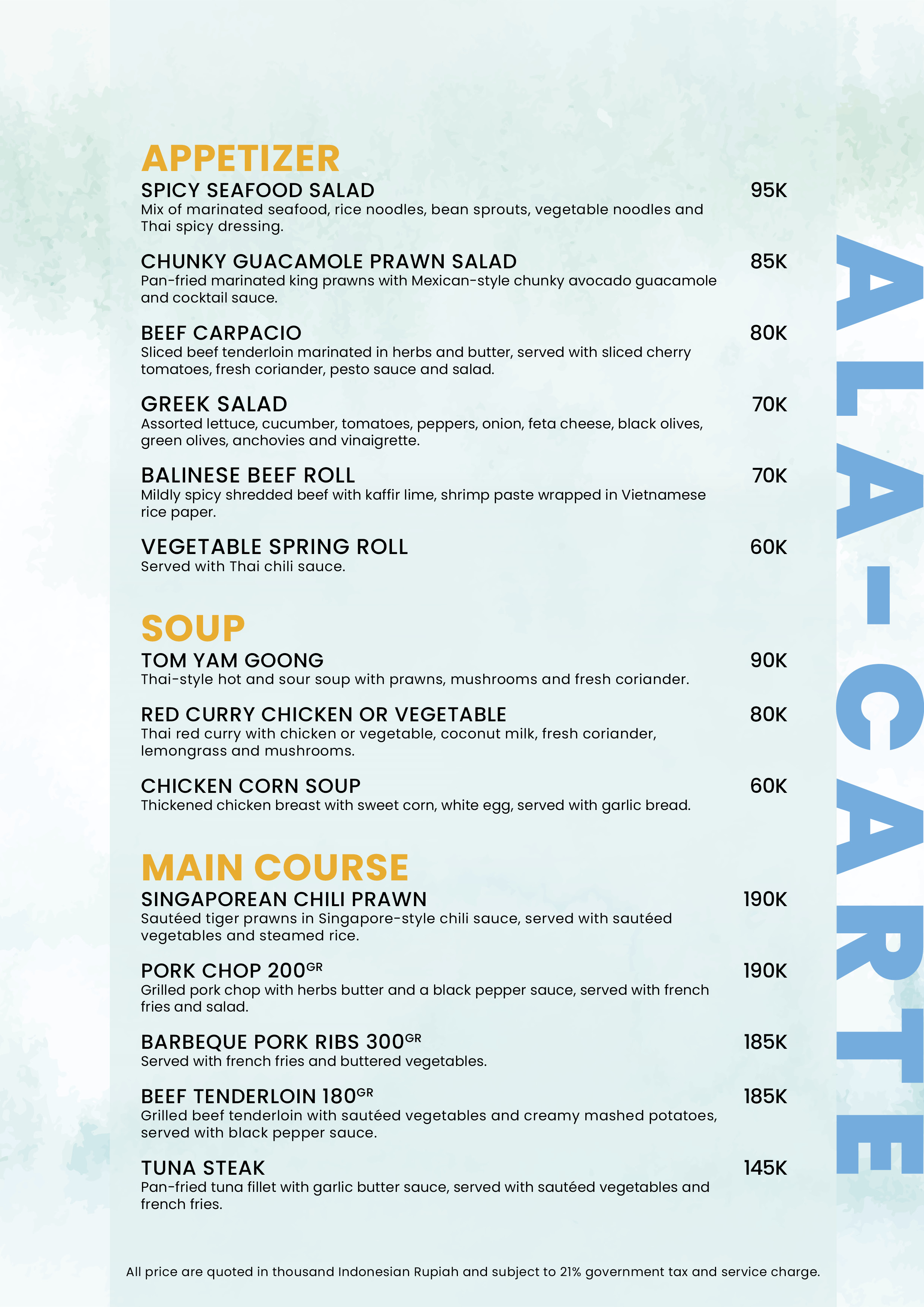 Light House Restaurant Menu page 3